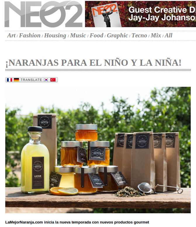 Reportaje a LaMejorNaranja en la revista Neo2