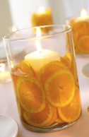 velero de naranjas para decorar la mesa